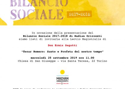 Presentazione Bilancio Sociale 2017-2018 e lectio magistralis