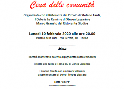 Cena delle Comunità – 2020